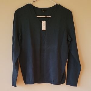 Talbots Women's Deep Teal V-Neck Sweater